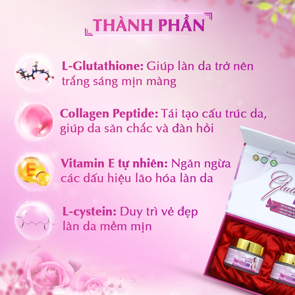 viên uống ngăn ngừa lão hóa, giúp sáng da và làm đẹp da glutathion dk500 hộp 60 viên 2