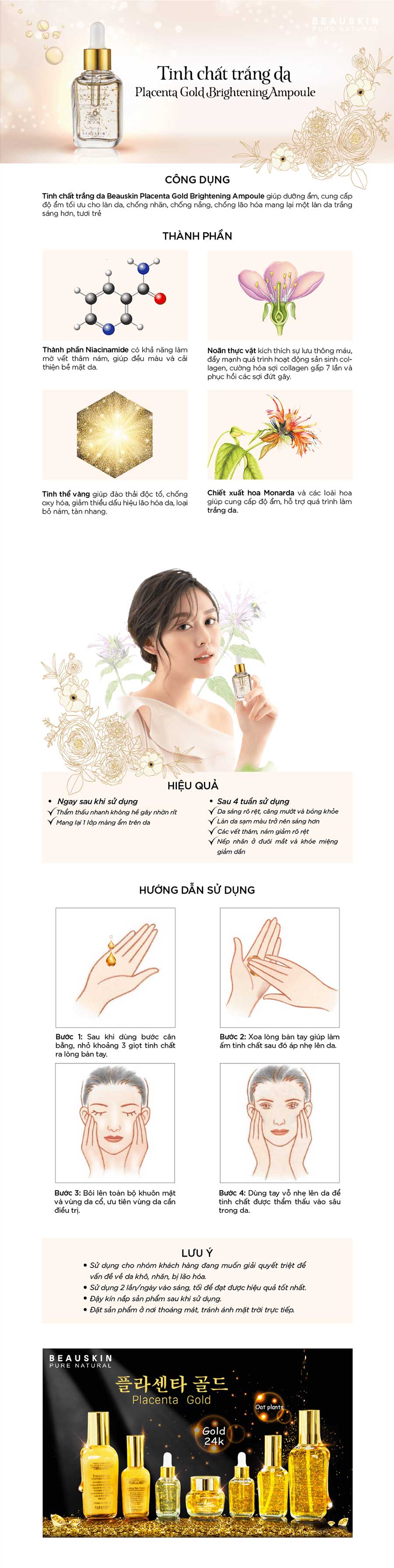 Tinh Chất Làm Trắng Beauskin Brightening Ampule Vegetable Placenta (30ml)