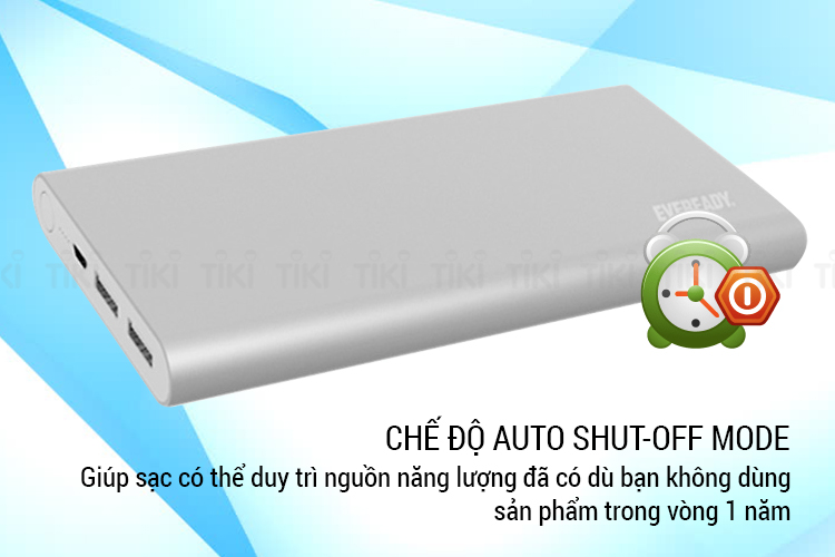 Pin Sạc Dự Phòng Polymer Eveready 10000mAh Silver