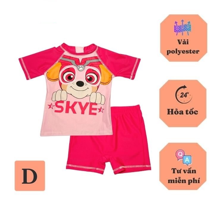 Đồ bơi cho bé trai - gái hình chó cứu hộ - siêu nhân 10-41kg - Vải chuyên dụng co giãn cực tốt