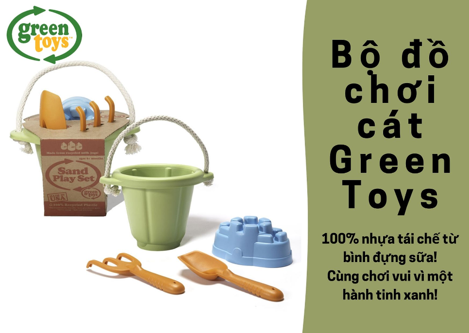 Bộ đồ chơi cát Green Toys cho bé từ 18 tháng - Xanh lá