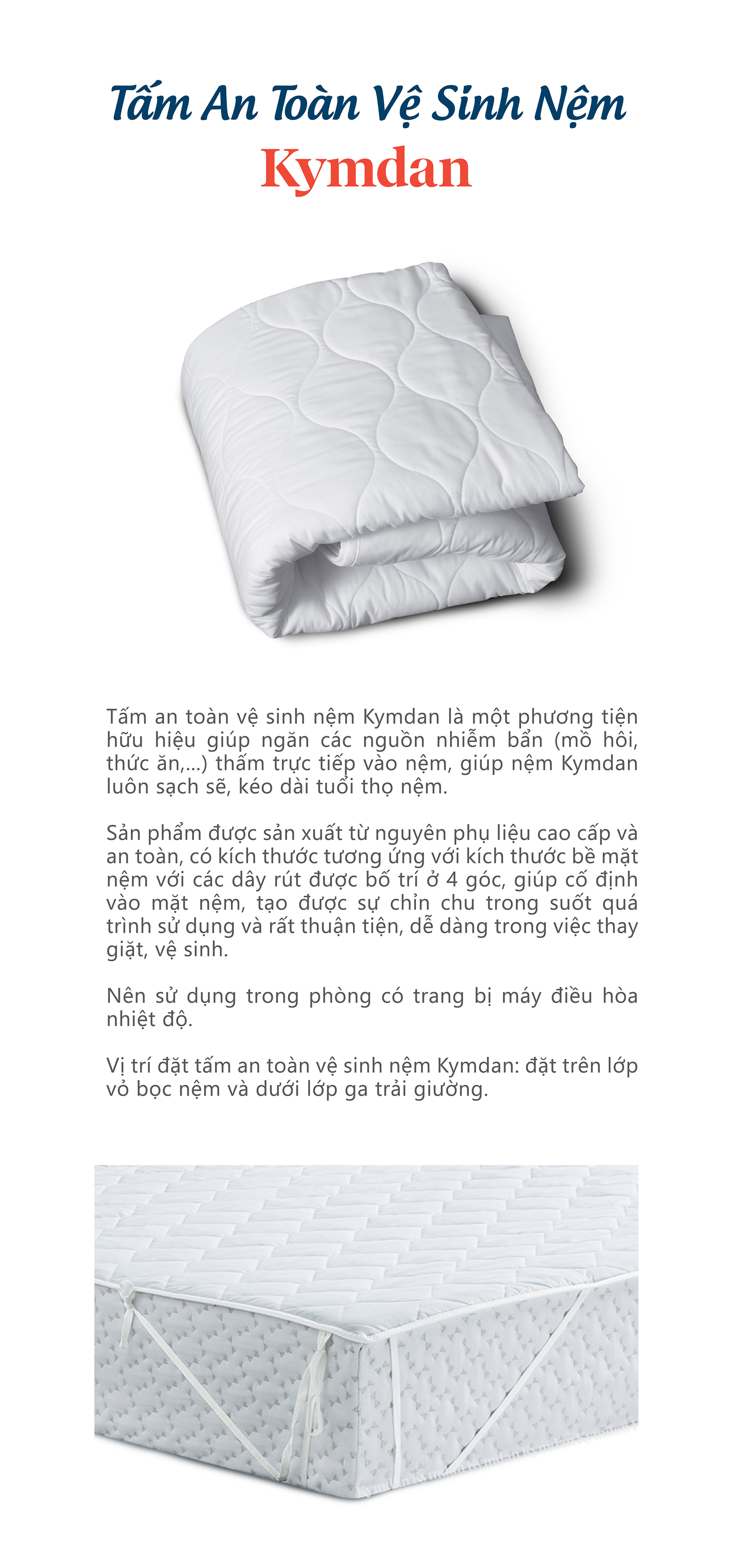 Tấm an toàn vệ sinh nệm Kymdan