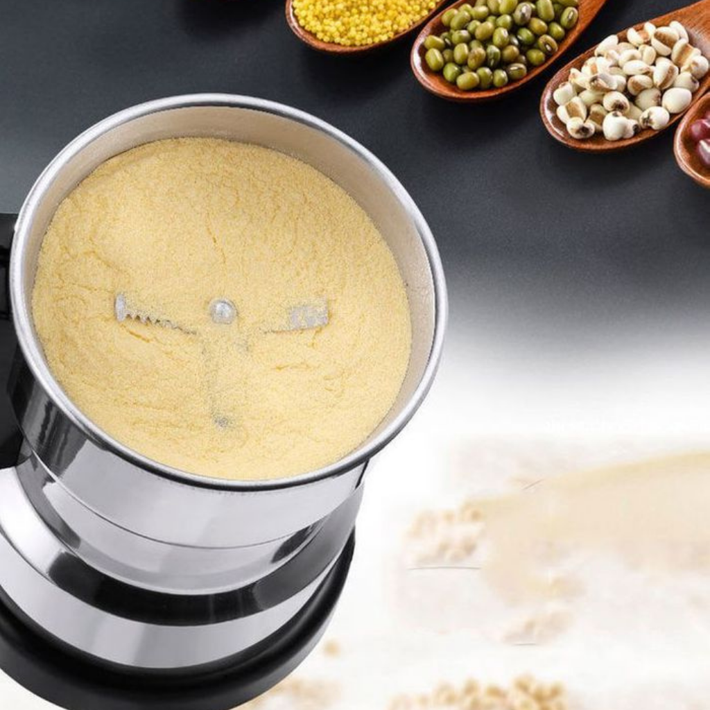 Máy Xay Hạt Tiêu Hạt Cafe Hạt Khô Gia Vị Đa Năng Công Suất 250w 8 Lưỡi Dao Cực Bén Chất Liệu Cối Inox - Hàng Nhập Khẩu