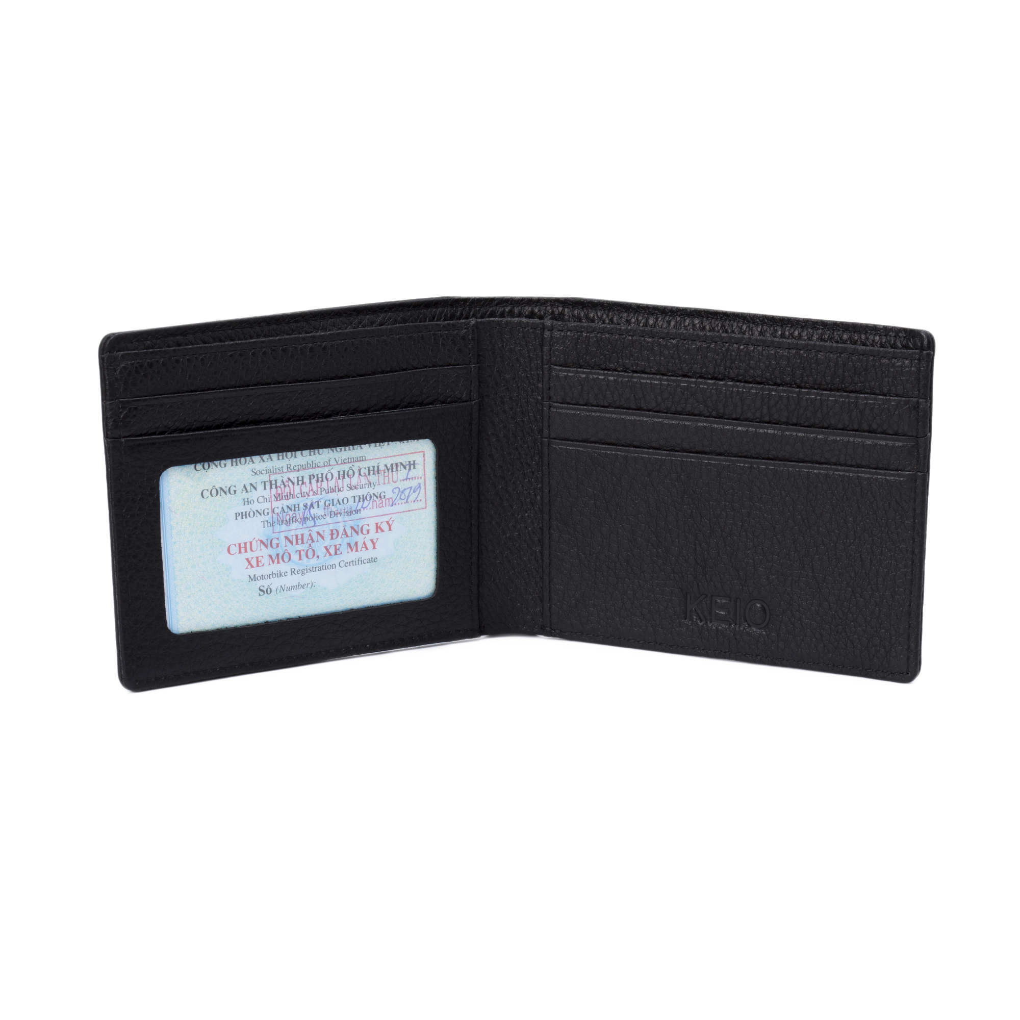 Ví Nam Cao Cấp KEIO NIPPON Da Bò Mill Nhập Khẩu Ý  | Size Lớn 12 x 9,5 cm | Đựng CMND, Bằng Lái Xe, CàVẹt Xe 