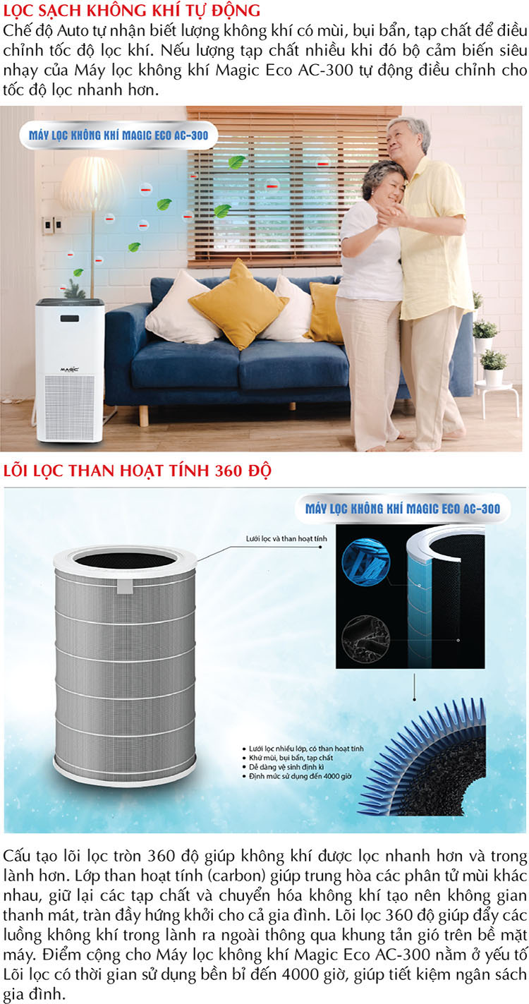 Máy lọc không khí Magic Eco AC-300 - Hàng chính hãng