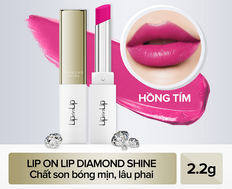 Son Nhũ Trang Điểm Dưỡng Tối Ưu Lip On Lip Diamond Shine 2.2g