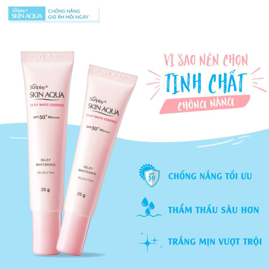 Tinh Chất Chống Nắng Dưỡng Trắng Sunplay Skin Aqua Silky White Essence SPF 50+ PA+++ (25g)