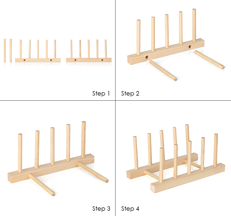 Multi-purpose Wooden Dish Rack Dishes Drying Drainer Storage Stand Holder Kitchen Cabinet Organizer for