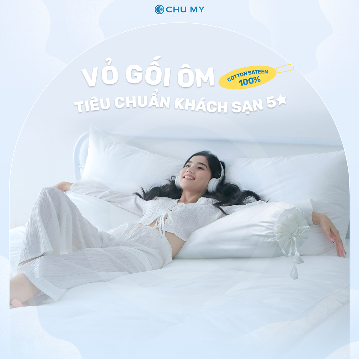 Vỏ Gối Ôm Cotton 100% Thiên Nhiên  - Vỏ gối khách sạn 5 sao – Mát mẻ - Mềm mại