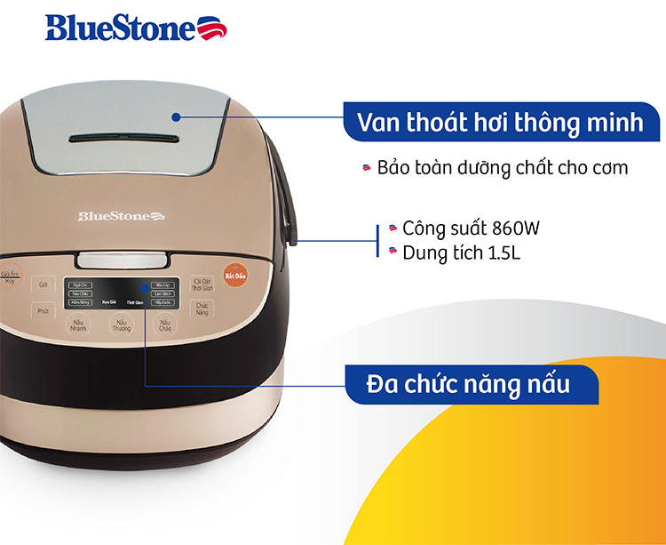 Nồi Cơm Điện Tử Bluestone RCB-5943 (1.5L) - Hàng chính hãng