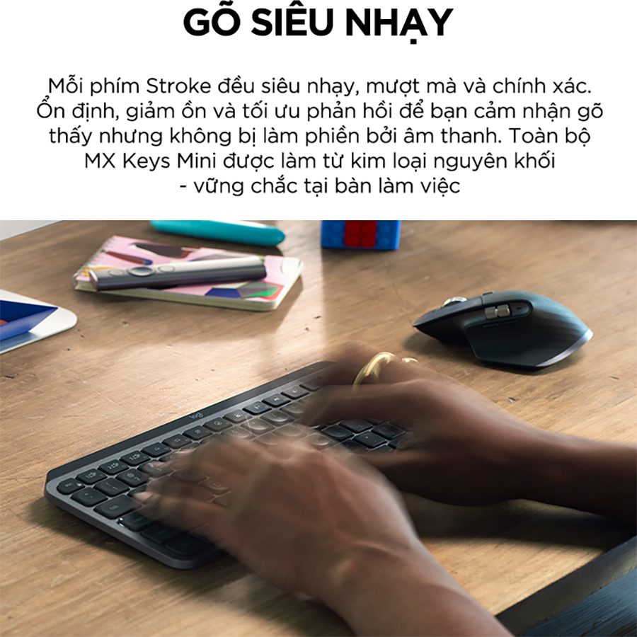 Bàn phím không dây Bluetooth Logitech MX Keys Mini - Hàng Chính Hãng