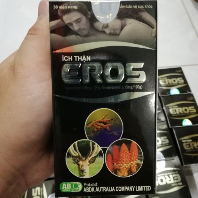 Tăng cường sinh lý nam, giảm đau lưng, tiểu đêm, bổ thận tráng dương dùng hàng ngày Viên uống ÍCH THẬN EROS chứa nhung hươu, đông trùng hạ thảo, nấm ngọc cẩu- Hộp 30 viên dùng được 1 tháng