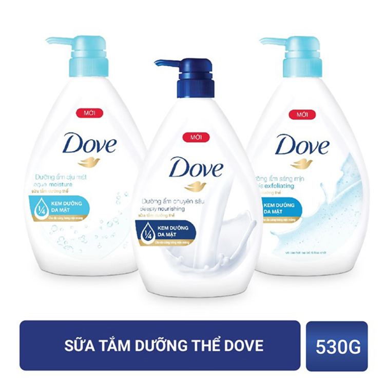 Sữa Tắm Dưỡng Ẩm Chuyên Sâu Dove Deeply Nourishing (530g)