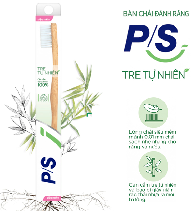 Combo 3 Bàn chải P/S Tre Tự Nhiên