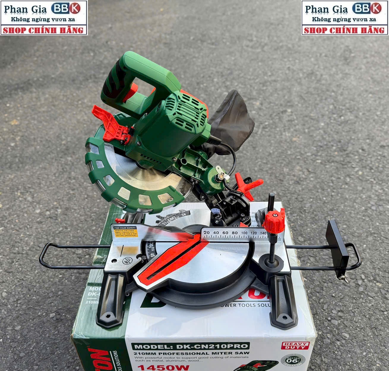 Máy Cắt Nhôm DEKTON DK-CN210PRO – 1450W – Cắt Nghiêng 45° Chính Xác – Tặng Lưỡi Cắt 80R – Bảo Hành 12 Tháng