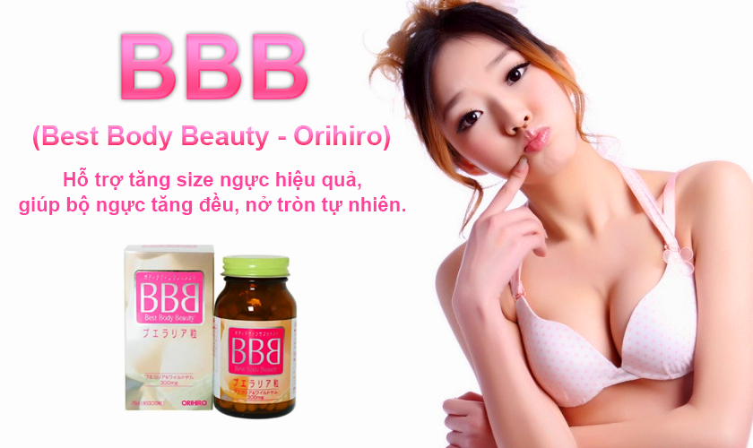 Combo 2 hộp viên uống nở ngực BBB Orihiro Best Body Beauty Nhật Bản 75g hộp 300 viên