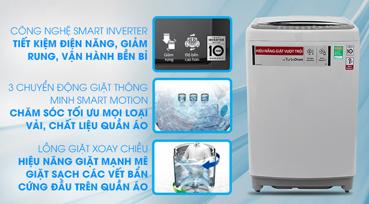 Máy giặt LG Inverter 11.5 kg T2351VSAM