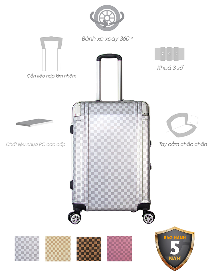 Bộ 2 Vali Khung Nhôm TRIP A08