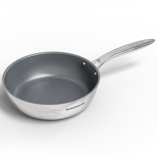 Chảo Inox Nguyên Khối Sunhouse Desire DEM – Dùng cho mọi loại bếp – Hàng chính hãng – 20cm