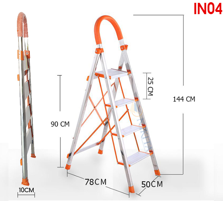 Thang nhôm tay vịn khung INOX Nikita NKT-IN04