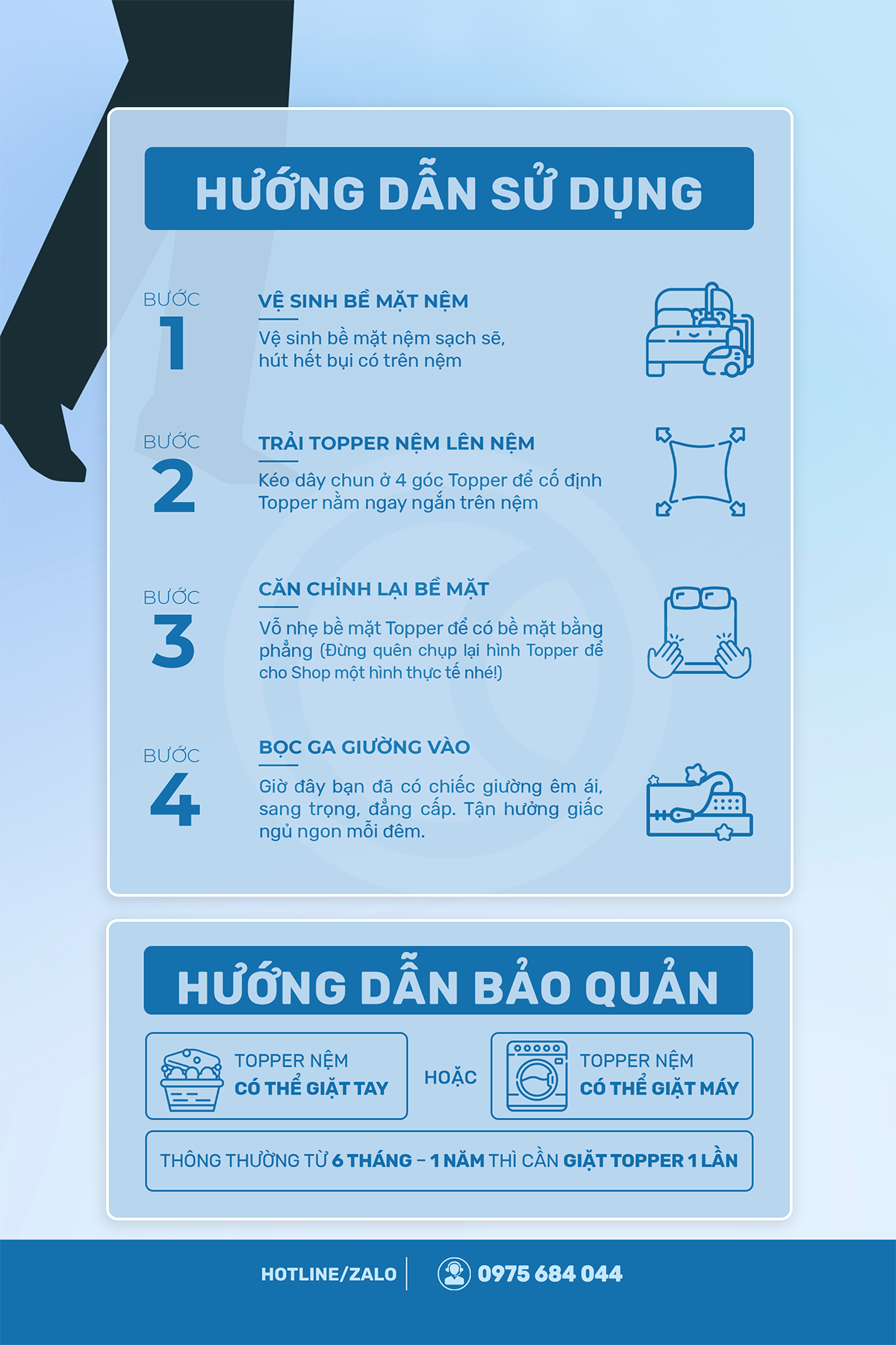 Topper khách sạn 5 sao – Nệm Topper bông Microfiber cao cấp – Tấm làm mềm nệm  - Topper lông vũ nhân tạo