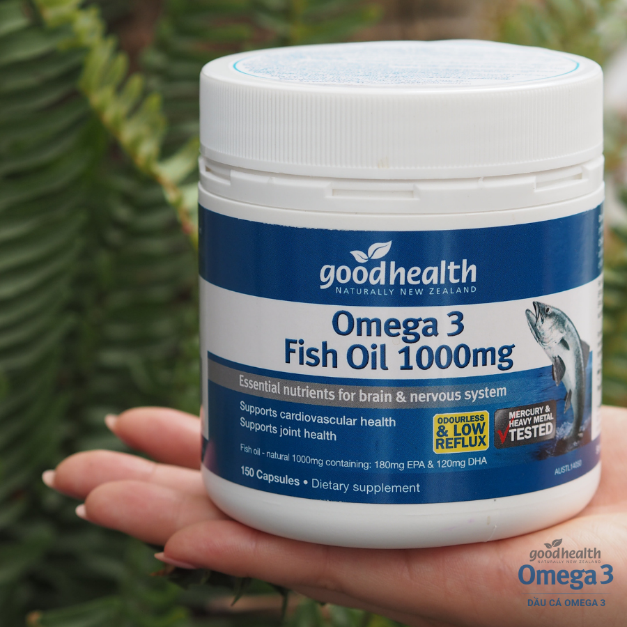 Combo 2 Hộp Dầu Cá Goodhealth Omega 3 Fish Oil 1000mg 150 Viên - Bổ Não - Tăng Trí Nhớ - Mắt Tinh - Chính Hãng Từ New Zealand