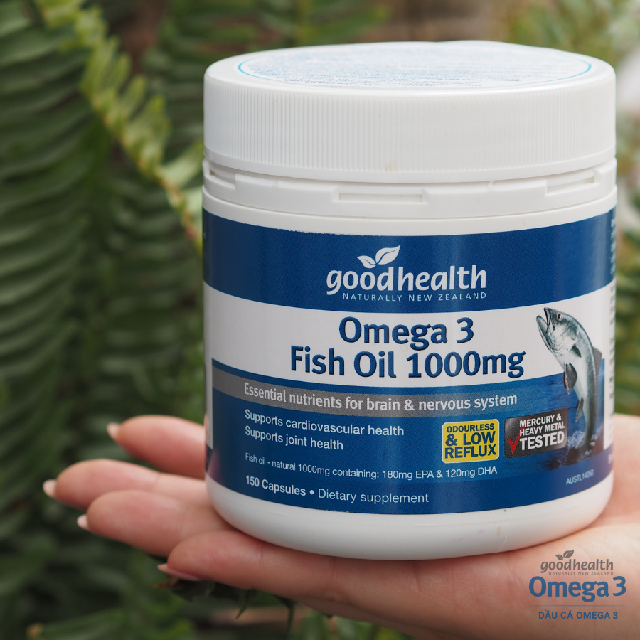 combo 2 hộp dầu cá goodhealth omega 3 fish oil 1000mg 150 viên - bổ não 3