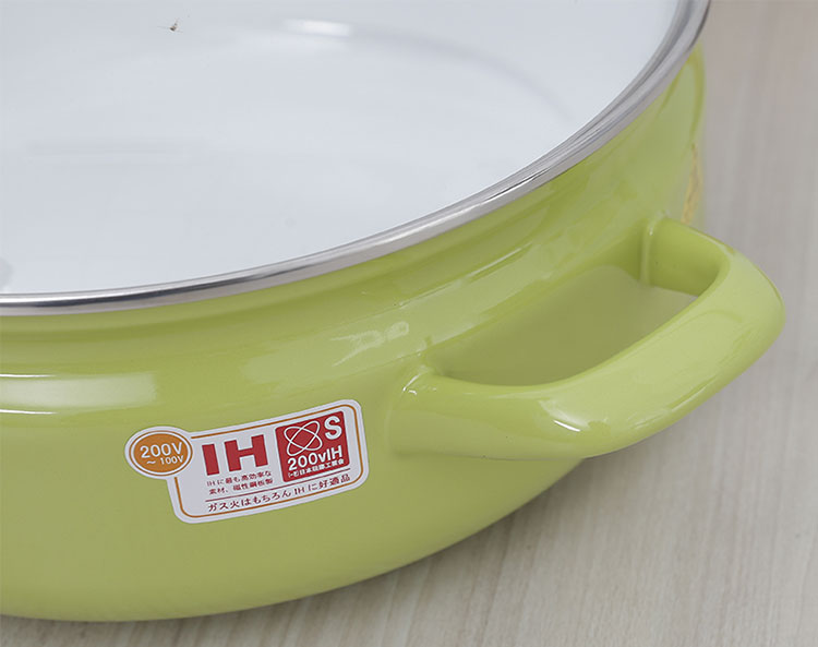 Nồi lẩu Thép Nippon phủ thủy tinh Fujihoro YAV-27HD.LG 27cm