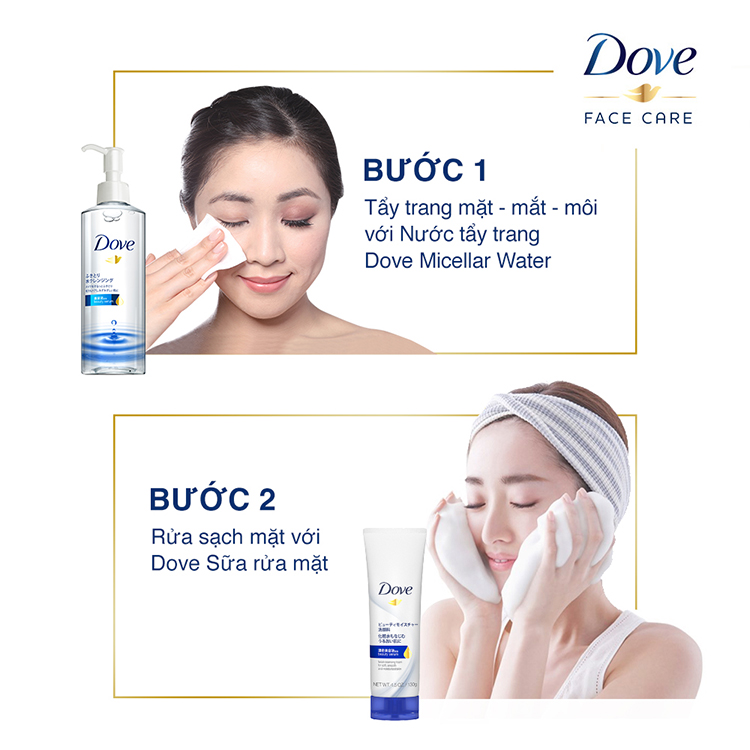 Nước Tẩy Trang Dove Micellar Water Tinh Chất - Serum Cho Da Khô Hoặc Da Thường 235ml