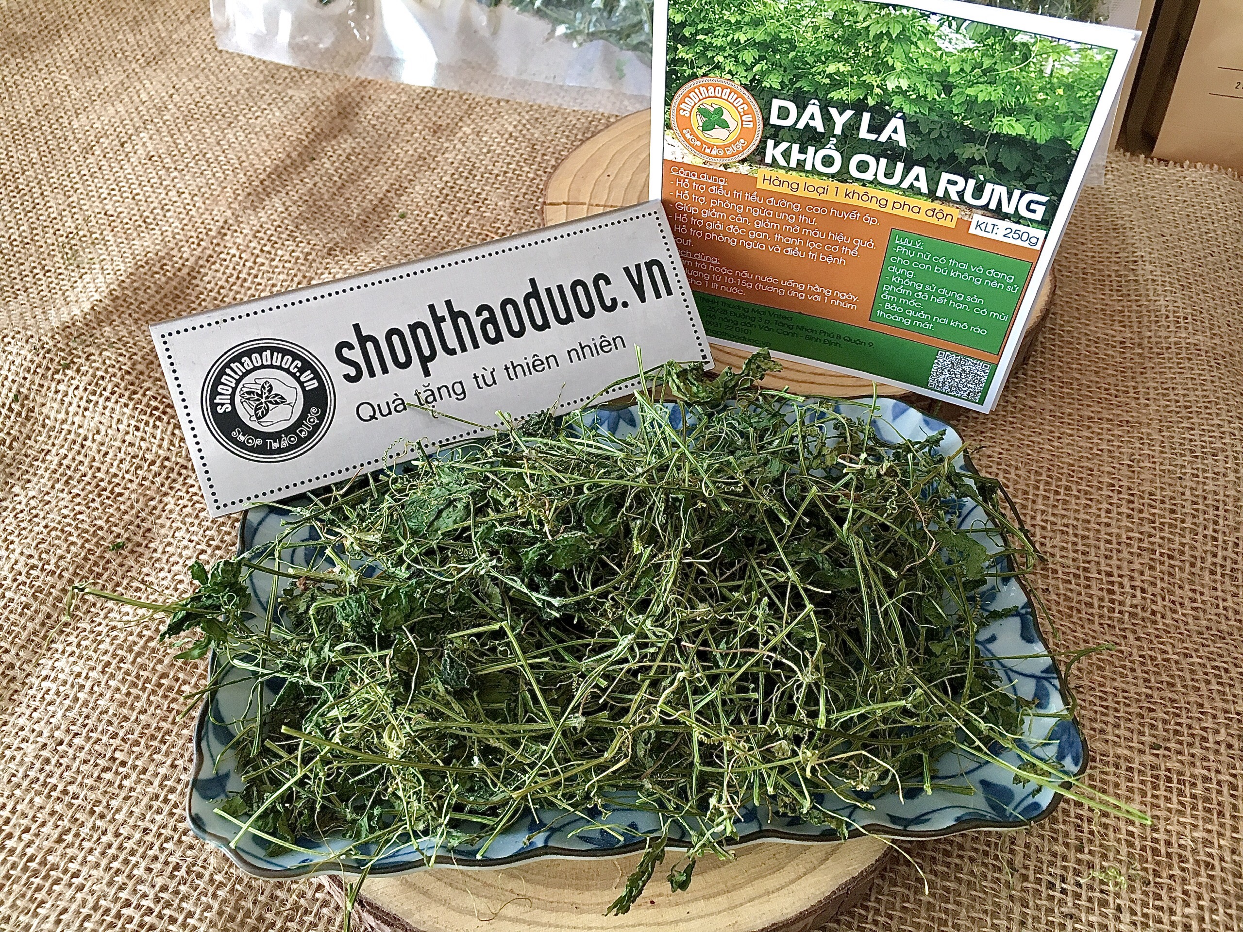 Dây lá khổ qua rừng Shop Thảo Dược sấy khô 250g hút chân không - Dây mướp đắng rừng hỗ trợ ổn định đường huyết