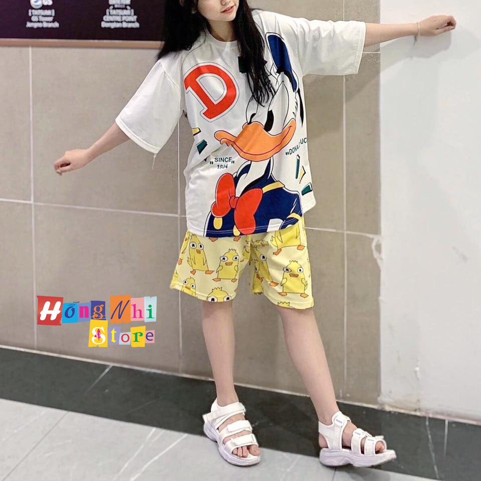 Quần Short Cartoon Unisex Hình Vịt Ducky Momo - Quần Đùi Hoạt Hình Siêu Cute - MM