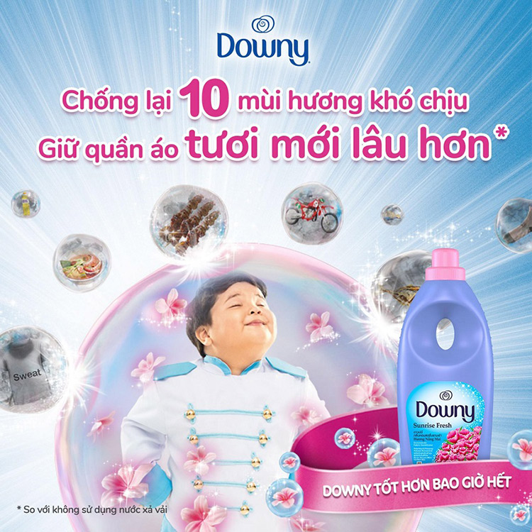 Nước Xả Vải Downy Hương Nắng Mai Chai 1.8L