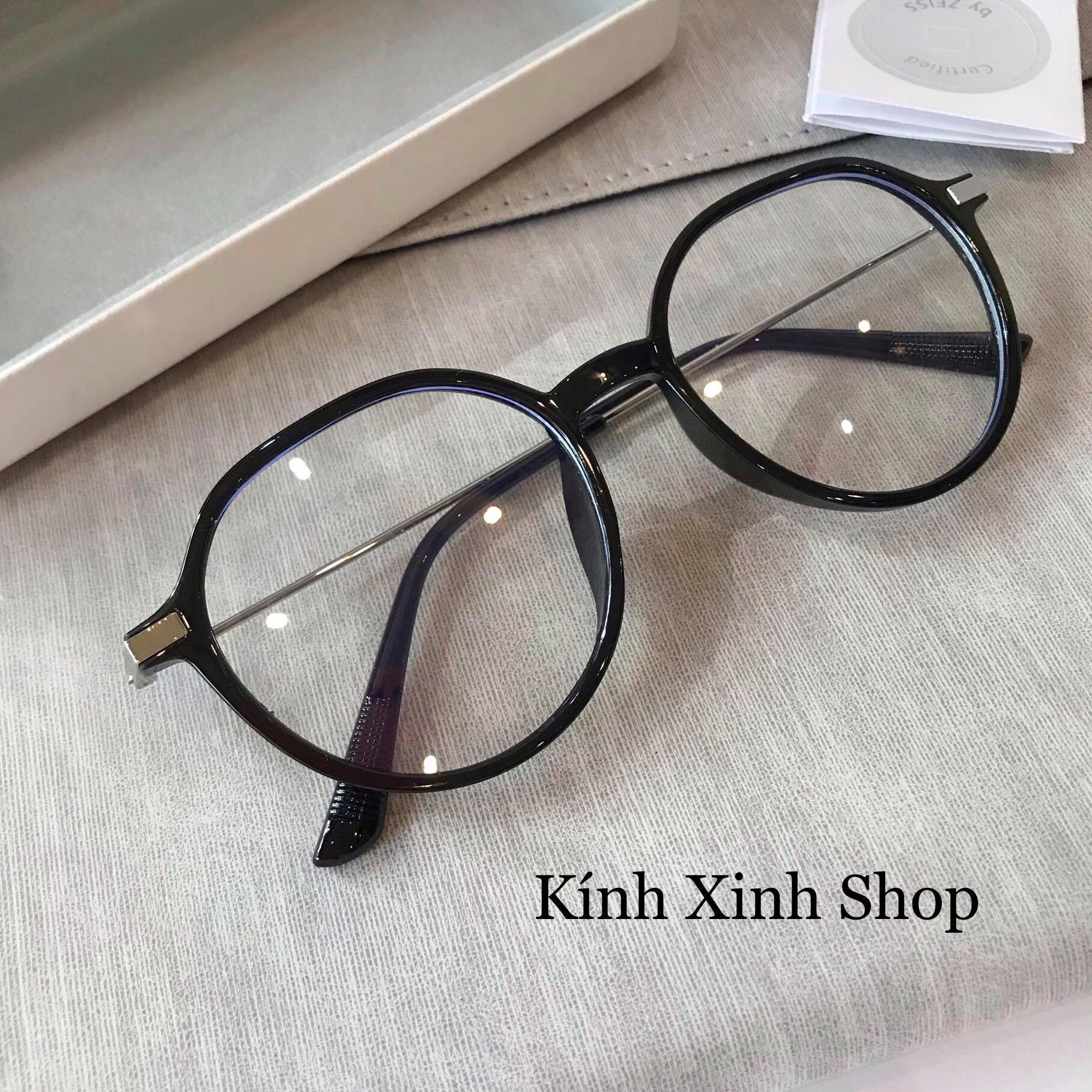 Gọng Kính Cận, Kính Giả Cận Nam Nữ Chống Ánh Sáng Xanh Từ Máy Tình, Tv, Điện Thoại Mắt Tròn Cao Cấp Ulzzang Hàn Quốc