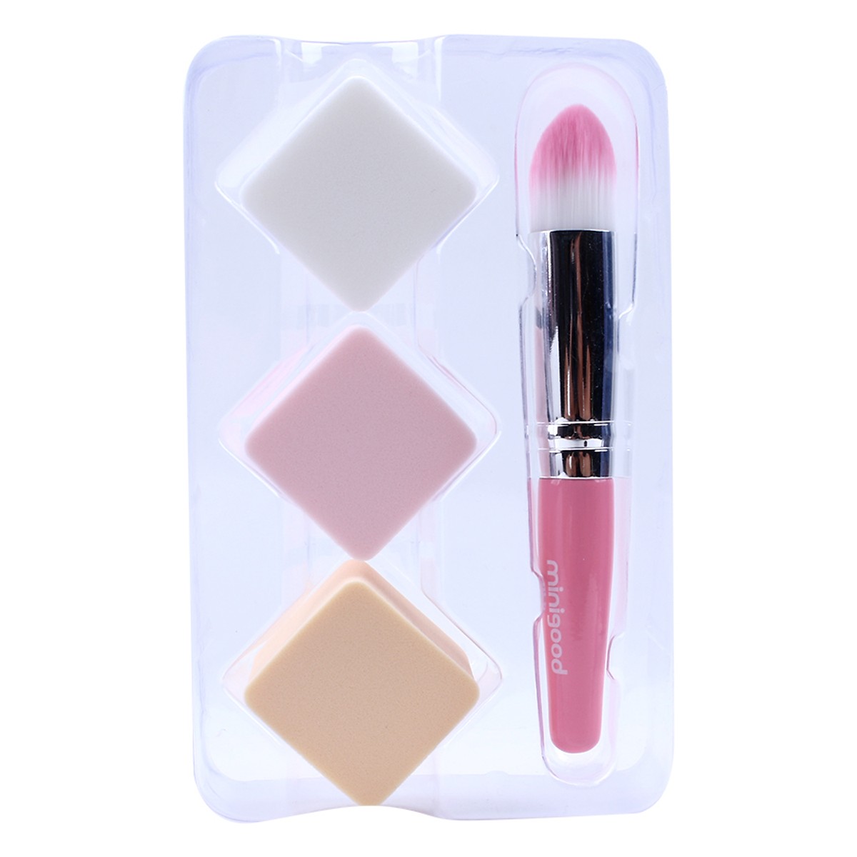 Bộ Cọ/ Bông Phấn Hồng Hình Kim Cương Minigood DMTB038