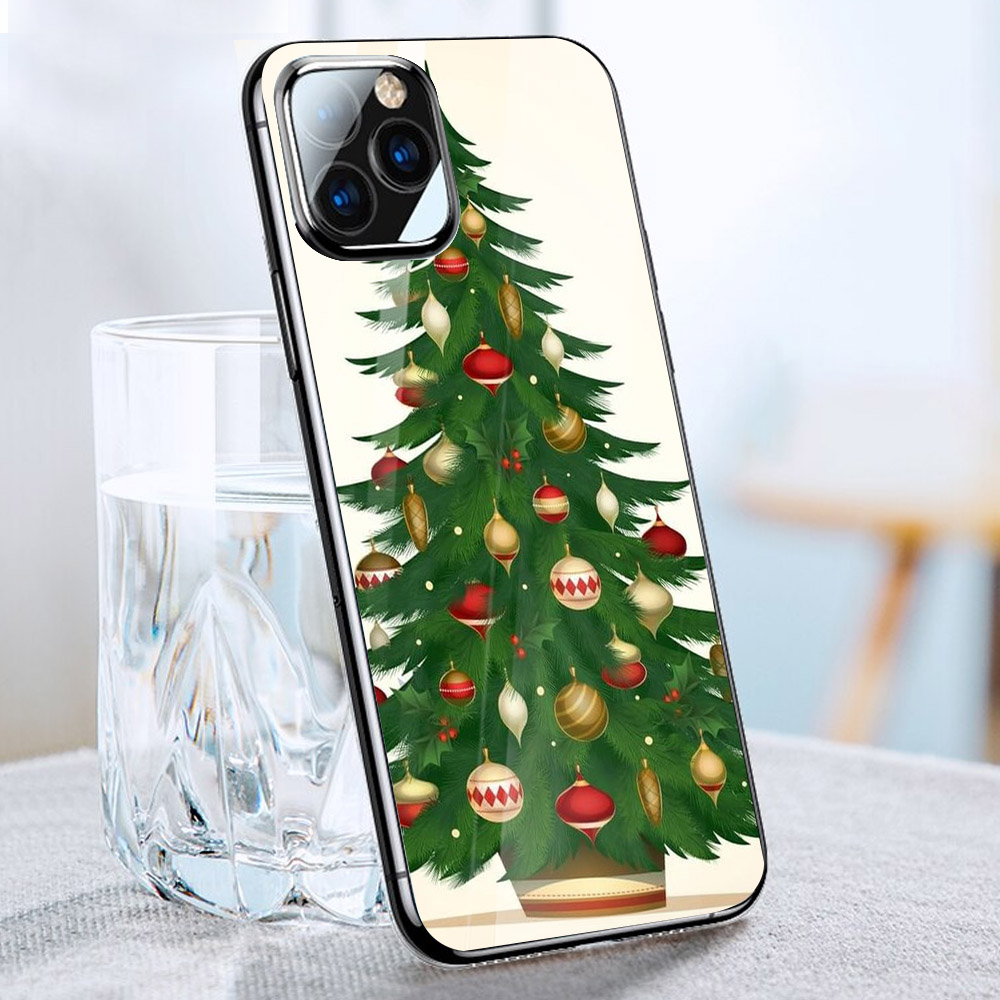 Ốp điện thoại kính cường lực cho máy iPhone 11 Pro Max Pro Max Pro Max - cây thông giáng sinh MS CTGSTT032