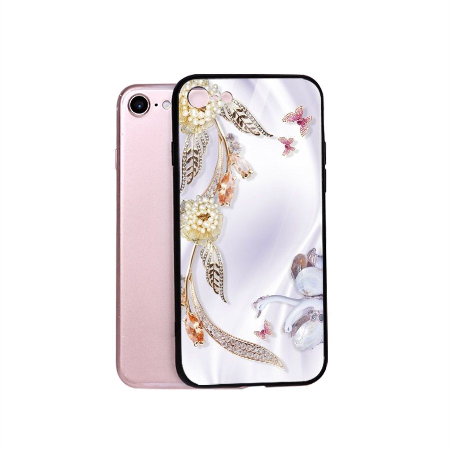 Ốp điện thoại kính cường lực cho máy iPhone 6 / 6S - ngọc hoa MS NGHOA004
