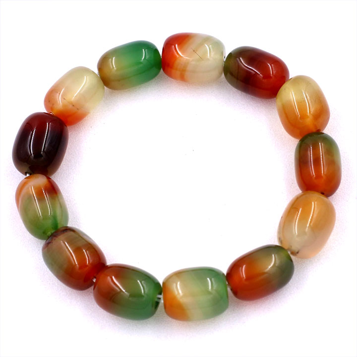 Vòng tay chuỗi hạt Lu Thống Thạch Anh Xanh Nâu Bầu 12mm x 16mm - hợp mệnh Mộc, mệnh Hỏa