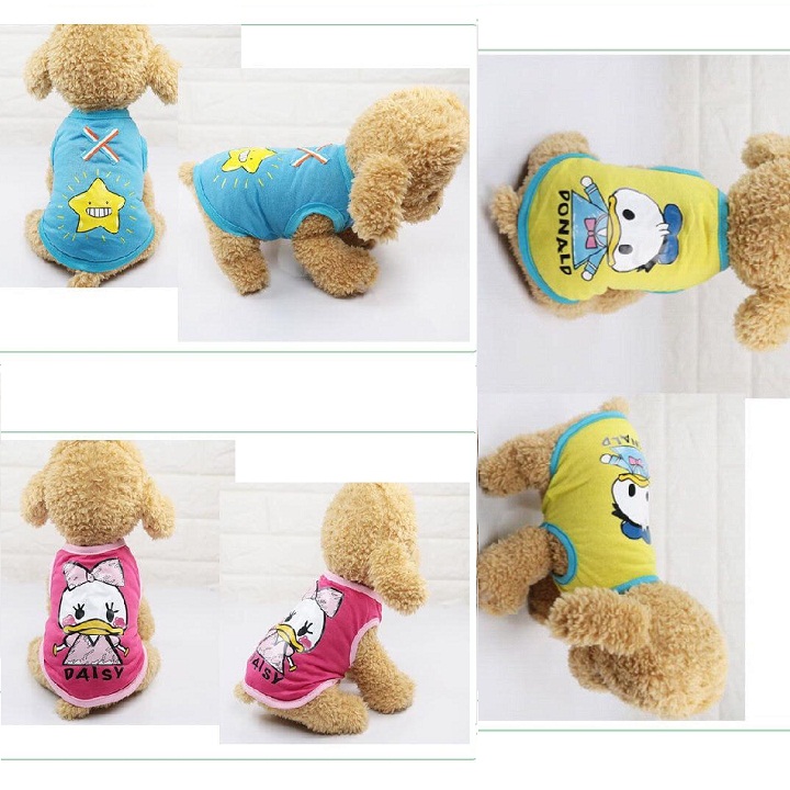 Combo siêu tiết kiệm gồm 4 áo thun cực đáng yêu ngẫu nhiên dành cho chó mèo dưới 10kg Xudapet