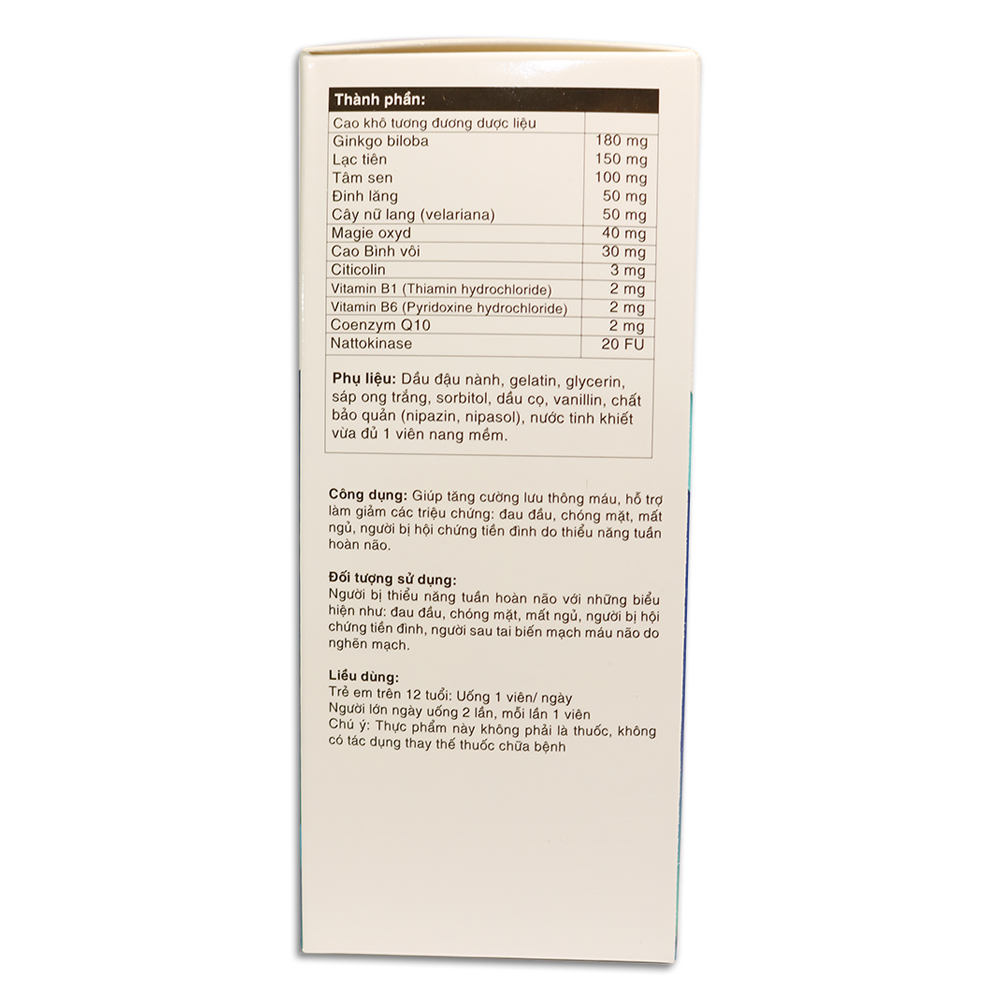 Hoạt huyết dưỡng não BRAVITON - Giảm đau đầu, hoa mắt, chóng mặt Hộp 100 viên