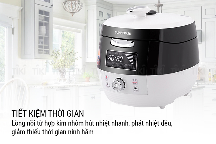 Nồi Áp Suất Điện Tử Đa Năng Sunhouse SHD1858BW (5.0 Lít) - Hàng Chính Hãng