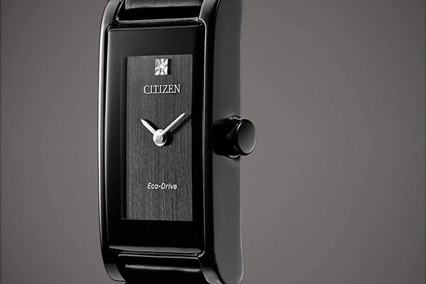 Đồng Hồ Citizen Nữ Đính Kim Cương Dây Kim Loại Máy Eco-Drive EG7055-51E - Mặt Đen