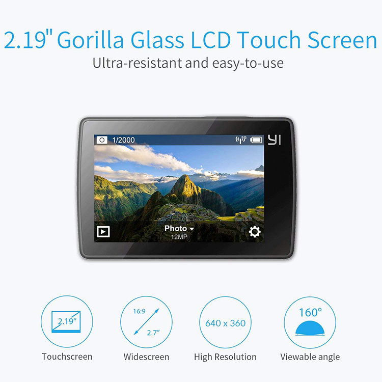 Camera Hành Động Yi Action 4K Quốc Tế (Đen) - Hàng chính hãng