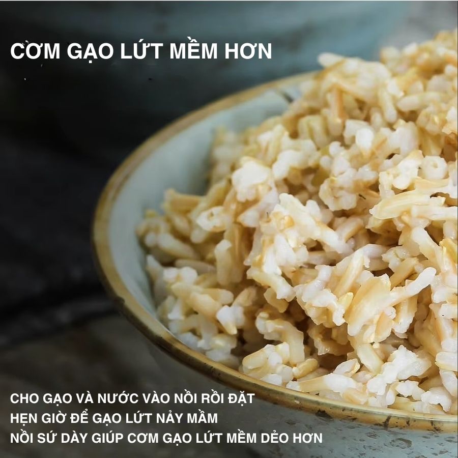 Nồi cơm điện lòng sứ dưỡng sinh 1.2L Mishio MK381 - Hàng chính hãng 
