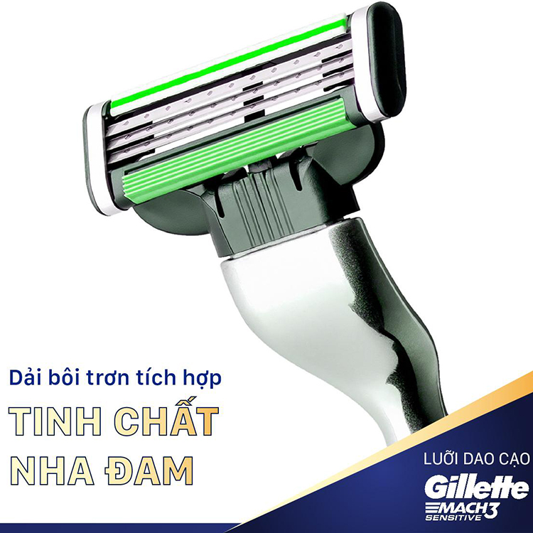 Lưỡi Dao Gillette Mach3 Sensitive (2 Lưỡi / Vỉ)