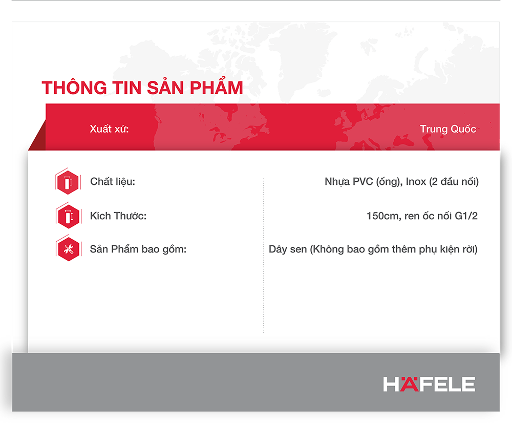 Dây cấp sen tắm Chiba Hafele G1/2 589.34.905 (Hàng chính hãng)