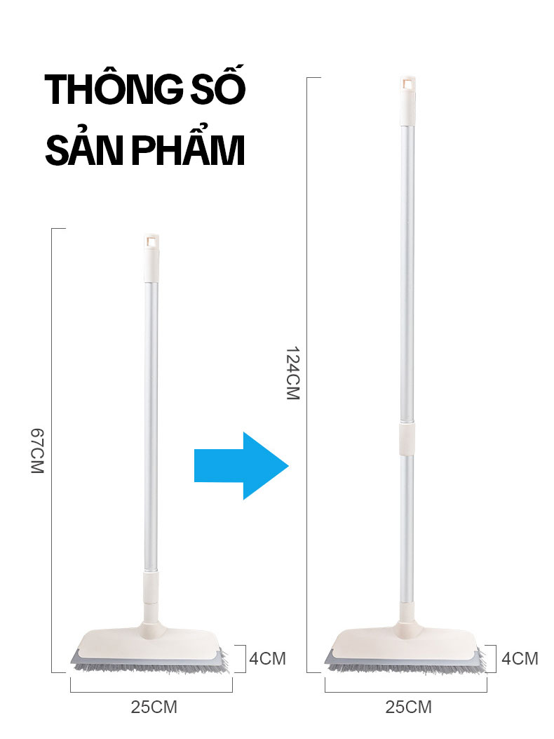 Cây Chà Sàn Nhà Tắm KITIMOP Z1, Chổi Chà Sàn Và Gạt Nước 2 Trong 1, Chổi Cọ Nhà Vệ Sinh Thông Minh