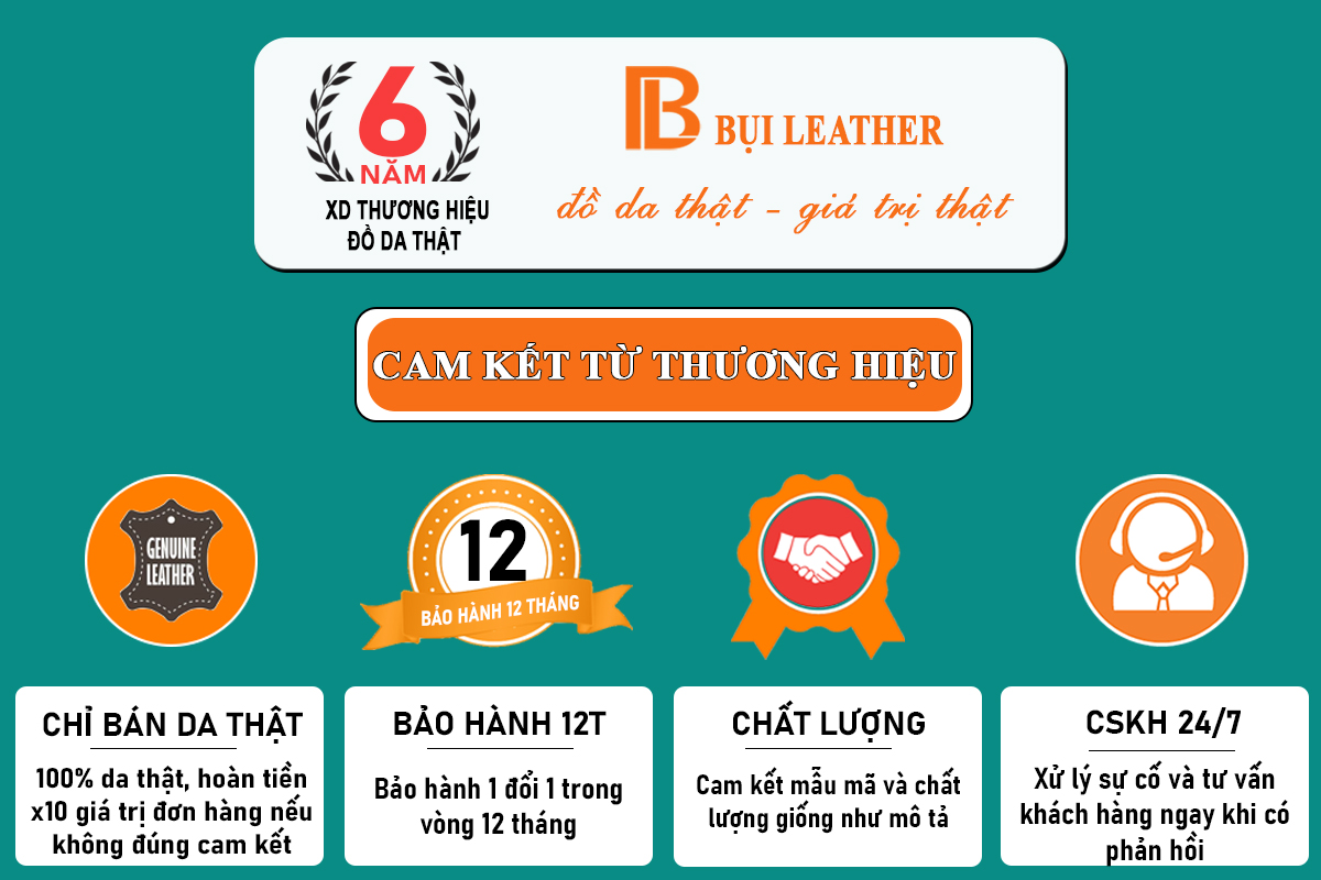 Thắt lưng nam, dây nịt nam da bò thật nguyên tấm Bụi Leather L112 - Khóa cài  - Bảo hành 12 tháng