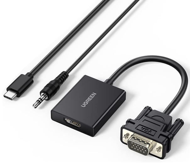 Dây chuyển đổi VGA sang HDMI màu đen dài 25cm Ugreen 50945  - Hàng chính hãng