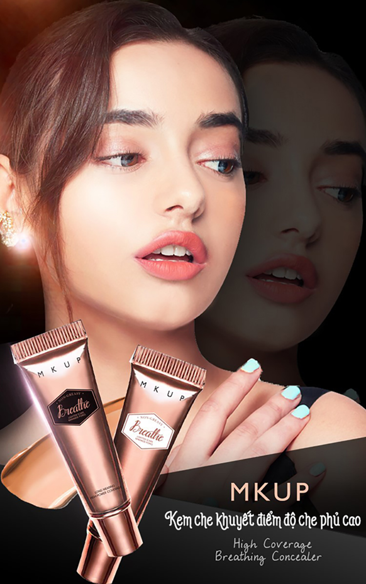 Kem che khuyết điểm MKUP và Kem dưỡng ẩm trắng da MKUP