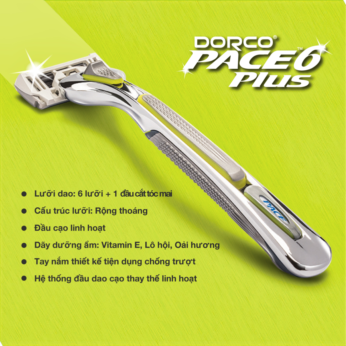 dao cạo râu 6 lưỡi DORCO PACE 6 plus
